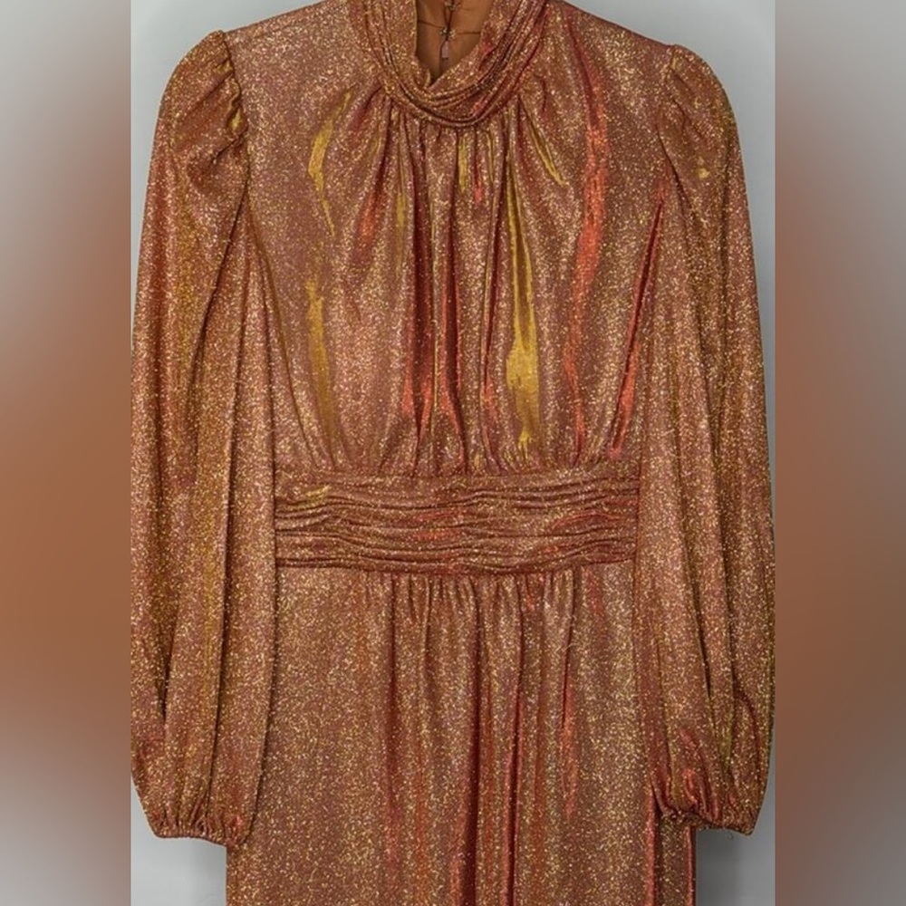 Mac Duggal Orange Long Sleeve Gown - Picture 4 of 5